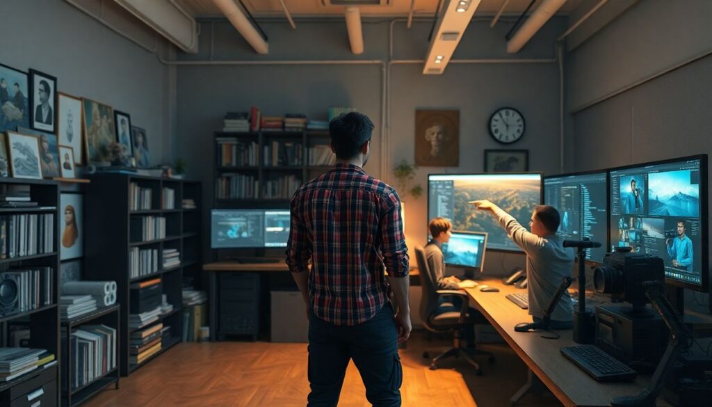 За кадром мультфильмов и анимационных проектов - иллюстрация