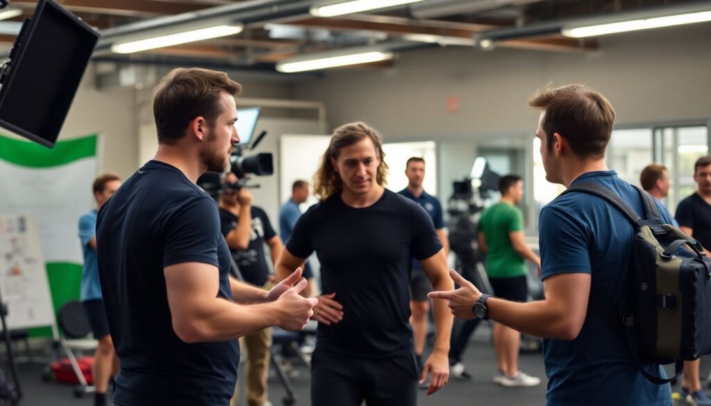 За кадром фильмов о спорте и атлетах - иллюстрация