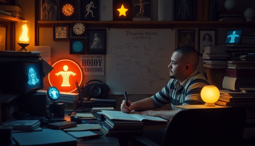 Истории вдохновения и идей для сценариев - иллюстрация